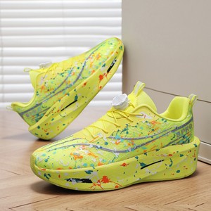 <span class=keywords><strong>Zapatillas</strong></span> Deportivas con Hebilla Giratoria para Hombre, <span class=keywords><strong>Zapatillas</strong></span> Deportivas con Diseño <span class=keywords><strong>de</strong></span> Salpicaduras <span class=keywords><strong>de</strong></span> Pintura Verde Azulado, Calzado Deportivo Ligero y Transpirable con Suela Gruesa para Mujer - Product Image 5