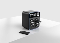 Station de recharge de batteries partagées, armoire de location avec câble intégré 3-en-1, chargeur de batterie mobile pour usage commercial