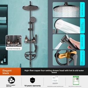 Set Doccia Moderno Completo a Incasso con Rubinetto Vasca, Asta Scorrevole e Doccia a Pioggia ad Alta Pressione a Parete - Product Image 6