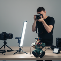 Simock 40W Lampe LED Portable à Télécommande en Aluminium AC/DC, Bicolore et Dimmable pour Vlogging, Créateurs de Contenu, Instagram