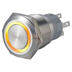 Interruptor de Botón Pulsador Momentáneo Iluminado con Anillo LED, 1NO1NC, IP67, Impermeable, 250V, 12V, 12mm, 22mm, Acero Inoxidable, 3A, Terminal de Pin, para el Hogar - Product Image 4