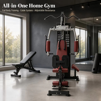 Appareil d'entraînement professionnel multi-stations durable pour l'entraînement complet du corps (poitrine/dos/jambes) – Machine de musculation tout-en-un en métal