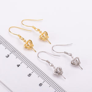 S925 <b>Silver</b> DIY <b>Pearl</b> Accessory Gorgeous Women's Ear Clip with 7-10mm Round Bead 21824 Round Bead <b>Earrings</b> - Product Image 2