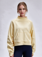 Sweat-shirt oversize pour femme à col montant, imprimé 3D en relief, en molleton de coton, pull décontracté pour l'automne