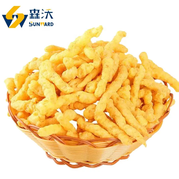 Automatic Fried Kurkure Chips Extruder Puffed Line Corn Puffed Nik Naks Cheetos Snack Production Plant Supplier