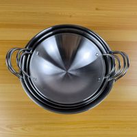 Yolecen Vente en Gros Design Classique Double Oreille En Acier Inoxydable Hot Pot avec Antiadhésif Anti-Débordement Bar Poêle En Métal Alcool Pot Sec