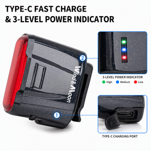 Luz Trasera para Bicicleta Recargable por USB, 400mAh, IP66 Impermeable, Luz LED Trasera para Bicicleta, 6 Modos para MTB, Bicicleta de Carretera, Scooter, 22g - Product Image 6