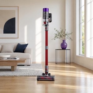 Aspirateur à main avec tige rouge et tête moteur violette, capacité de 1,2 L, plusieurs accessoires pour usage domestique - Product Image 3
