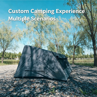 Tente de camping gonflable Oxford 3000 mm+ imperméable, coupe-vent, 4 saisons, respirante, installation rapide, abri portable à base hexagonale 1-2 personnes