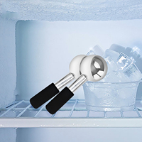 Vente chaude Peau Glace Globes Or Rose Refroidissement Du Visage Glace Globes Beauté Rouleau En Acier Inoxydable Magique En Métal Thérapie Par Le Froid À Main