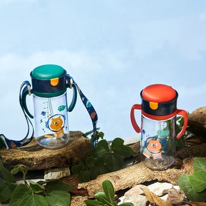 300ml Tritan duplice scopo di paglia tazza di acqua con manico curvo, la gravità di disegno della sfera e <span class=keywords><strong>disegni</strong></span> di cartone - Product Image 3