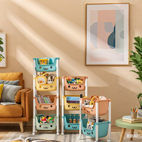 Organiseur de jouets pour enfants, armoires de rangement, meubles pour enfants, étagères en plastique pour bébés, supports et étagères de rangement de cuisine avec roulettes