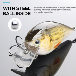 Campione disponibile 70 millimetri 14.7g realistica 3D olografico occhi 4 # treble ganci piazza disegno di legge di pesce esche crank bait - Product Image 4