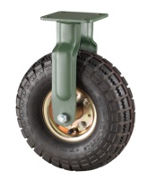 Roues pivotantes et fixes YTOP de 8 et 10 pouces en caoutchouc noir avec pneus pneumatiques gonflables