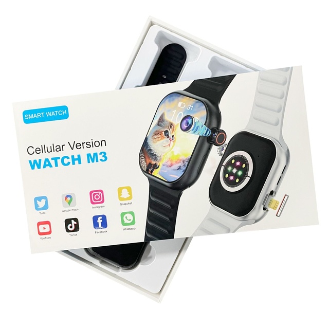 B29 Smartwatch All Network 4G 2G Android System SIM Card Watch Square Silicone Band 180 Degree Rotating Camera Wireless Charger