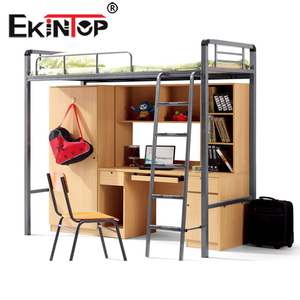 Ekintop <span class=keywords><strong>Lit</strong></span> mezzanine blanc pour <span class=keywords><strong>adulte</strong></span> avec <span class=keywords><strong>bureau</strong></span> <span class=keywords><strong>Lit</strong></span> <span class=keywords><strong>combiné</strong></span> en fer forgé <span class=keywords><strong>Lit</strong></span> superposé pour dortoir d'étudiant Lits superposés avec escalier - Product Image 4