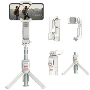 A10 Phone Following Anti-Shake Gimbal Stabilizer Foldable Fill Light Selfie Stick With Wireless Remote Control Desktop Tripod