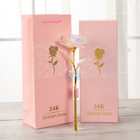 Meilleure qualité Galaxy Rose Flower avec lumière LED Cadeau de la Saint-Valentin