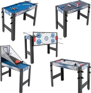 Table de jeux familiale d'intérieur 5-en-1 pliable KD : <span class=keywords><strong>billard</strong></span>, <span class=keywords><strong>hockey</strong></span> sur <span class=keywords><strong>air</strong></span>, tennis de table, ping-pong, combo multi-jeux pour enfants - Product Image 1