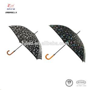 Parapluie droit à ouverture automatique avec impression sérigraphique, changement de couleur humide, avec notes de musique personnalisées - Product Image 6