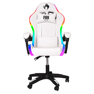 White <b>Gaming</b> Chair With RGB LED <b>Lighting</b> For Computer Use - Product Image 2