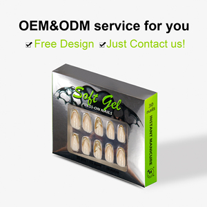 <span class=keywords><strong>Faux</strong></span> <span class=keywords><strong>ongles</strong></span> en amande moyenne, style français, avec bande dorée 3D, réutilisables, couvrant entièrement l'ongle, à <span class=keywords><strong>coller</strong></span>, pour femmes, usage quotidien - Product Image 3