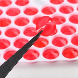 OLeeya Rivoli Sew on Crystal Siam Neon Strass DIY Glass Stones Flat Back Sewing Rhinestone for Jewelry Clothes - Product Image 4