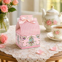 Boîte d'emballage de jouets en carton recyclé rose personnalisée forme de maison fantaisie avec impression par stratification mate boîte de papier à motif unique