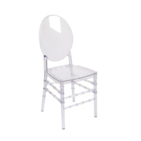 Chaise de jardin fantôme élégante et luxueuse en résine blanche/dorée/argentée à dossier ovale pour ferme, hôtel, salle à manger, événements extérieurs et mariages (vente en gros)