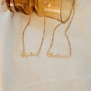 Collier de plaque d'identification en or personnalisé personnaliser la police d'art anglais hommes femmes pendentif en acier inoxydable Shopify livraison directe articles Agent - Product Image 5