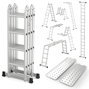 Escalera telescópica de aluminio extensible moderna de estilo industrial 4x4 certificada EN131 para talleres y fácil <span class=keywords><strong>Escada</strong></span> De Alumnio - Product Image 1