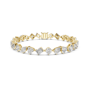 Bracelet en diamant cultivé en laboratoire, or, bijoux fins élégants, accessoire de mode contemporain. - Product Image 1