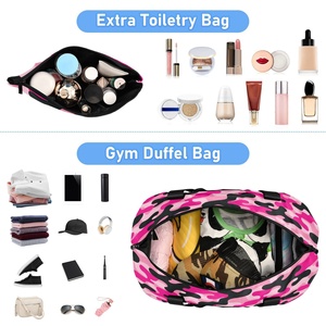 กระเป๋าเดินทางแบบพับได้ ขยายได้ กันน้ำ สีชมพูลายพราง สำหรับโยคะ กีฬา วันหยุดสุดสัปดาห์ สะพายไหล่ ผู้หญิง ออกกำลังกาย ท่องเที่ยว - Product Image 4