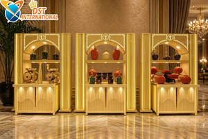 Mostrador de Buffet para Bodas de Alta Gama, Moderno, Blanco y Dorado, Barra Decorativa para Helados, Elegante Configuración de Mostrador de Comida para Eventos y Decoración de Catering - Product Image 2
