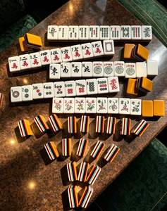 Tuiles de Mahjong Américaines Modernes en Mélamine Jaune à 7 Couches, Version Hong Kong, Portables, en Stock - Product Image 4