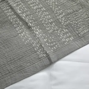 Cozy Grey Dot White Cotton Striped Throw Blanket Yarn-Dyed Jacquard Best For Cellular Cooling Armchair Summer Child Gift King