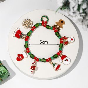 Nouveau Bracelet de Noël 2024, Bijou Perlé en Cristal, Bracelet en Métal avec Élément Père Noël, Cadeau Décoratif - Product Image 5