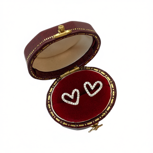 E3191 Orecchini con diamanti taglio cuore in oro bianco, gioielli romantici da donna per matrimonio, gioielli con diamanti naturali, gioielleria raffinata - Product Image 1