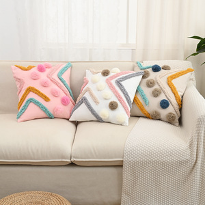 Fundas de almohada de colores Funda de almohada con pompón Funda de almohada con mechones - Product Image 5