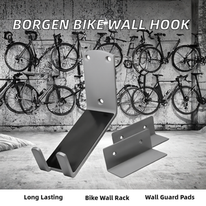 <span class=keywords><strong>Support</strong></span> <span class=keywords><strong>mural</strong></span> durable Borgen pour <span class=keywords><strong>vélo</strong></span> <span class=keywords><strong>électrique</strong></span>, VTT, <span class=keywords><strong>vélo</strong></span> de ville - Fixation murale avec coussinets de protection (Gris) - Product Image 3