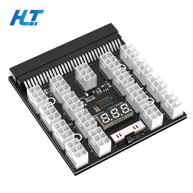 12V PCI-E 12/17x 6-Pin PCB Power Adapter Desktop Power Supply Breakout Board 1200W 750W Stackable GPU Power Expansion Board