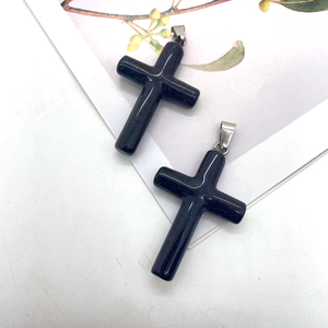 Nuevas llegadas Cristales Piedras curativas <span class=keywords><strong>Cuarzo</strong></span> Rosa <span class=keywords><strong>Aventurina</strong></span> Cruz tallada Colgante - Product Image 6