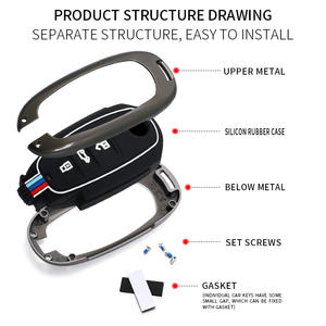 Étui de protection pour clé de voiture en alliage de zinc et gel de silice pour Volkswagen <span class=keywords><strong>2022</strong></span> TOUAREG, porte-clés VW, accessoires de sac - Product Image 5