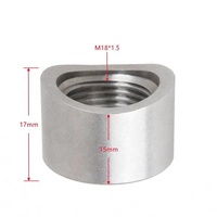 M18 * 1.5 SS304 mur Transfer Sensor oksigen berlekuk O2 Sensor Las Bung Nut tambahkan ke pipa knalpot