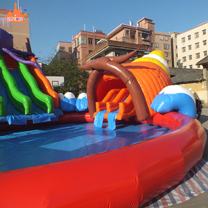 <span class=keywords><strong>Parc</strong></span> aquatique gonflable commercial de haute qualité pour la plage, avec grand toboggan aquatique sur le thème de la mer, personnalisable pour usage domestique - Product Image 3