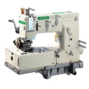 LINGRAI 1509PRD 4-Needle industrial sewing machine for waistband with 2 independed lower puller for jeans