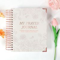 Carnet de Prières Chrétien Personnalisé en Gros pour Femmes, Cahier d'Étude Biblique Inspirant, Reliure Spirale, Écologique, 100g, Cadeau Premium