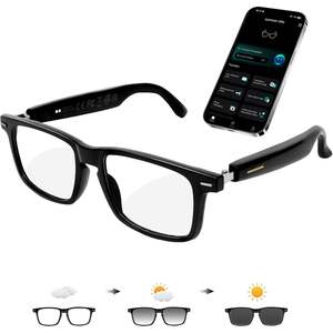 Gafas Inteligentes Loangyunfone con Lentes Fotocromáticas Cuadradas, Asistente de IA, Bluetooth, para Hombre y Mujer - Product Image 1
