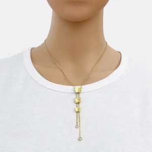 N367 moda INS mariposa joyería collar galvanizado 18K oro titanio acero Triple capa mariposa circón flecos collar - Product Image 1