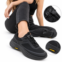 Chaussures de sport décontractées pour hommes en maille respirante, légères, basses, noires, à lacets rapides, pour la course et la marche